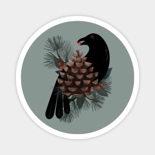 Bird & Winter Berries Magnet